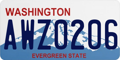 WA license plate AWZ0206