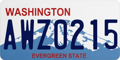 WA license plate AWZ0215