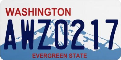 WA license plate AWZ0217