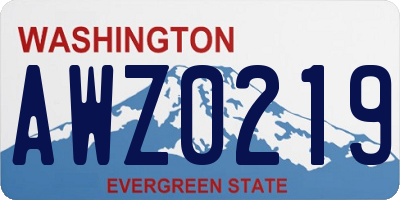 WA license plate AWZ0219
