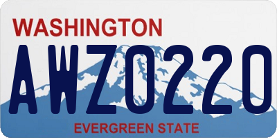 WA license plate AWZ0220