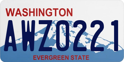 WA license plate AWZ0221