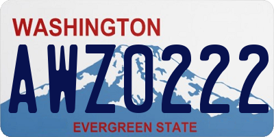 WA license plate AWZ0222