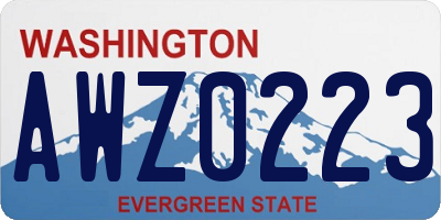 WA license plate AWZ0223