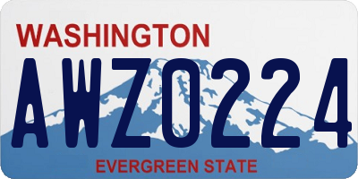 WA license plate AWZ0224