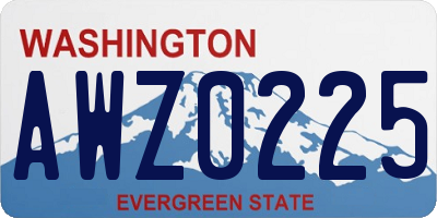 WA license plate AWZ0225
