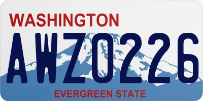 WA license plate AWZ0226
