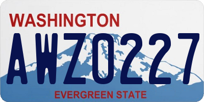 WA license plate AWZ0227