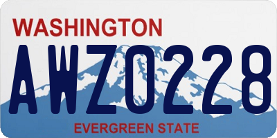 WA license plate AWZ0228