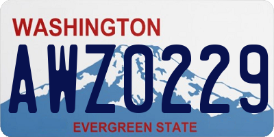 WA license plate AWZ0229