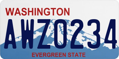 WA license plate AWZ0234