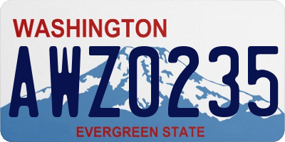 WA license plate AWZ0235