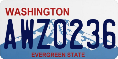 WA license plate AWZ0236