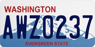 WA license plate AWZ0237