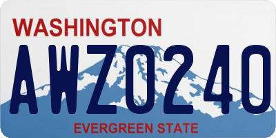 WA license plate AWZ0240
