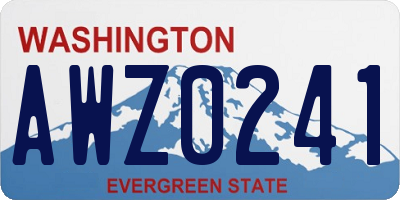 WA license plate AWZ0241