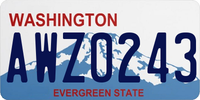 WA license plate AWZ0243