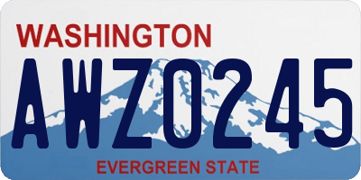 WA license plate AWZ0245