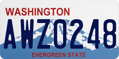 WA license plate AWZ0248