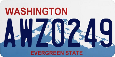 WA license plate AWZ0249