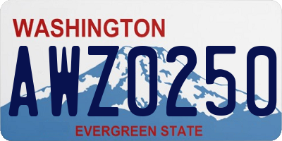 WA license plate AWZ0250