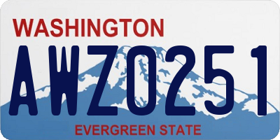 WA license plate AWZ0251