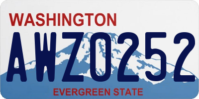 WA license plate AWZ0252