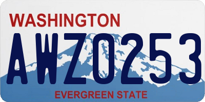 WA license plate AWZ0253