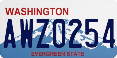 WA license plate AWZ0254