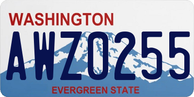 WA license plate AWZ0255