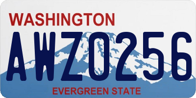 WA license plate AWZ0256