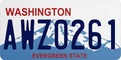 WA license plate AWZ0261