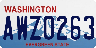 WA license plate AWZ0263