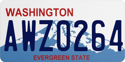 WA license plate AWZ0264