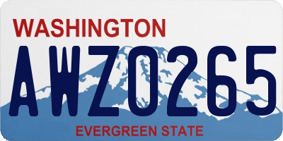 WA license plate AWZ0265