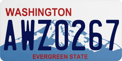 WA license plate AWZ0267
