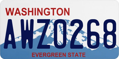 WA license plate AWZ0268