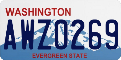 WA license plate AWZ0269