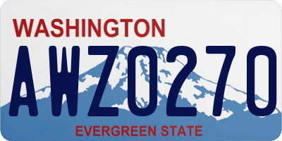WA license plate AWZ0270