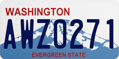 WA license plate AWZ0271