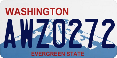 WA license plate AWZ0272