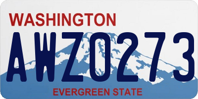 WA license plate AWZ0273