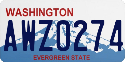 WA license plate AWZ0274