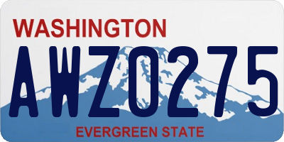 WA license plate AWZ0275