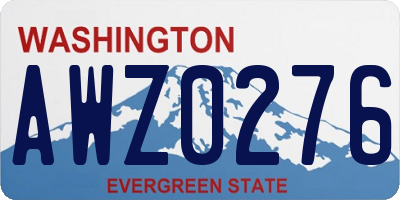 WA license plate AWZ0276
