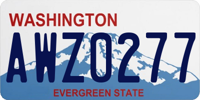 WA license plate AWZ0277
