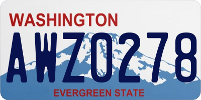 WA license plate AWZ0278