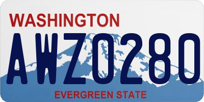 WA license plate AWZ0280