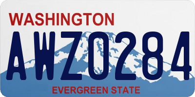 WA license plate AWZ0284