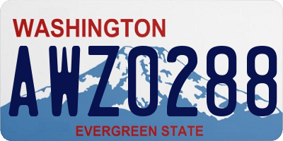 WA license plate AWZ0288